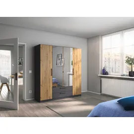 Rauch Drehtürenschrank »StyleUp«, Typ Dark & Wood mit trendigen farblich abgesetzten Griffen