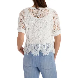 Monari Pullover mit Spitzenmuster Weiß 42