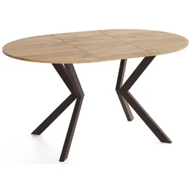 WFL GROUP Valio Ø 90 cm ausziehbar 130 cm braun