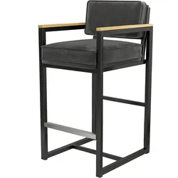2er-Set Designer Barstuhl | Samt | Grau | Samt Barhocker, Hotel Barhocker