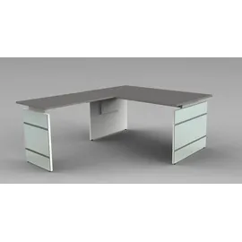 Kerkmann Schreibtisch, Lugano Glas BxT 160x80cm grafit