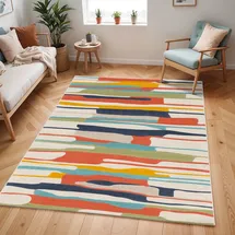 livabliss Teppich LIVABLISS "HOUSTON", bunt, B:80cm H:11mm L:150cm, Kunstfaser, Teppiche, Teppich, Skandi Design, Modern Boho Kurzflor Wohnzimmerteppich, Schlafzimmer