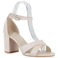 Stiefelparadies Damen Klassische Sandaletten in Beige