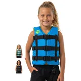 MESLE Schwimmweste Kinder H210 Junior mit Schrittgurt, 25-40 kg, Schwimmhilfe für Mädchen & Jungs, Leichte 50N Auftriebsweste 6-10 Jahre, Prallschutzweste Kind für SUP, Kajak