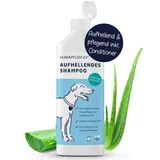 Hundepflege24 Hundeshampoo weißes Fell - Aufhellend & Pflegend - Anti-Gelbstich Formel für kräftiges, gepflegtes, strahlendes Fell - Mit pflegendem Conditioner für leichte Kämmbarkeit - 500ml