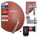 Dur-Line Select 75/80 ziegelrot + Quad LNB