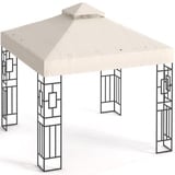 Ersatzdach für Pavillon 3x3 Wasserdicht - Pavillondach Doppelschicht Leinwandstoff 250g - Ersatz Dach für Garten Pavillon - Beige