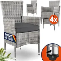 CASARIA Polyrattan Gartenstuhl 59 x 59 x 84 cm grau 4 St.