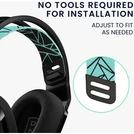 kwmobile Ersatz Bügelpolster kompatibel mit Logitech G733 / G335 / G535 Kopfbügel - Kopfbügelpolster aus Nylon - Kopfhörer Ersatz Bügel mit Po... - Schwarz