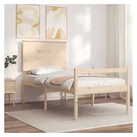 VidaXL Seniorenbett mit Kopfteil 100x200 cm Massivholz