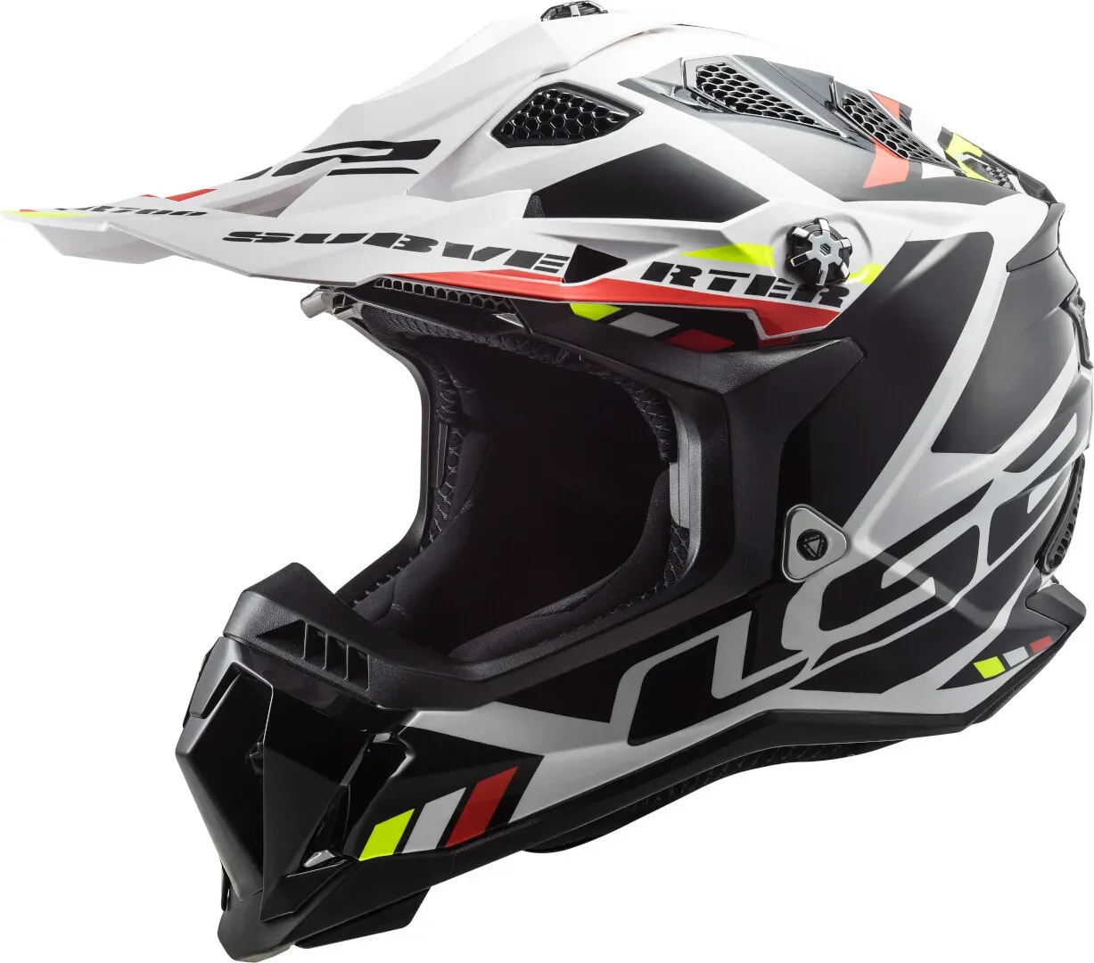 LS2 MX700 Subverter Evo II Stomp Motorcross Helm, zwart-wit, XL Voorman