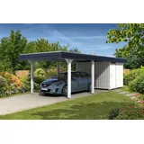 SKANHOLZ Carport Wendland 3,62 x 8,70 m weiß mit Abstellraum