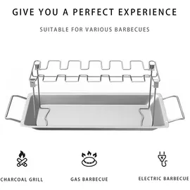 Intirilife Hähnchenhalter 47 x 11,5 x 14,5 cm Edelstahl Silber
