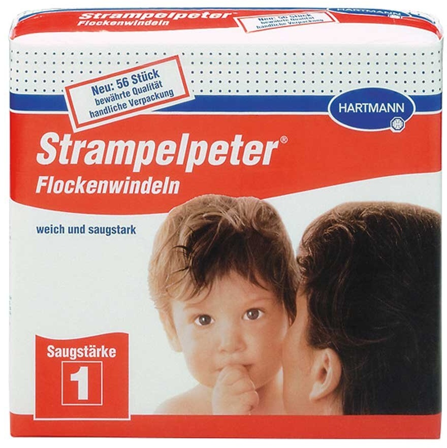Produktbild Hartmann Strampelpeter Flockenwindeln Saugstärke 1, 56 Stück