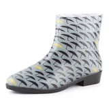 Ladeheid Kurze Gummistiefel Damen Elegant Regenstiefel Damen mit Muster LAZT201802 (Grau/Regenschirme 104M, 37 EU) - 37