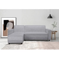 Dorel Home Ecksofa Allie Schlafsofa 230 cm mit Relaxfunktion in der Rückenlehne, Schlaffunktion (108/194,5cm), trendiger Cord o. pflegeleichter Velours grau