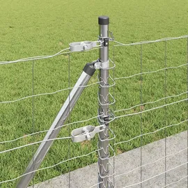 vidaXL Zaun mit Pfosten 0,6 x 25 m Silber/Stahl
