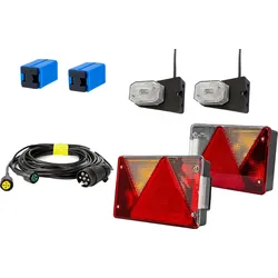 Rückleuchten Set: ASPÖCK Rückleuchten + ASPÖCK Begrenzungsleuchten + MANTES 5,3m 7-PIN Kabelbaum + Schnellverbinder