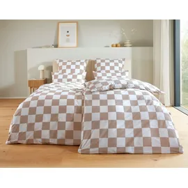homsy by ana johnson Chessley kariert Beige 135 x 200 cm + 80 x 80 cm