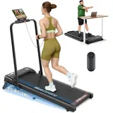 THERUN Laufband für Zuhause Klappbar mit Steigung, 2.75 HP Walking Pad Leise 10 km/h mit LED-Anzeige, Laufbänder bis Doppelte Stoßdämpfung für Zuhause & Büro (Manuelle Neigung)