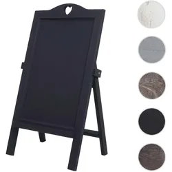 Werbetafel HWC-E51, Aufsteller Kreidetafel, 66x37x27cm Shabby-Look Vintage ~ dunkelgrau