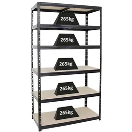 Proregal Schwerlastregal Metall 220x120x60 cm schwarz 6-Ebenen