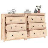 vidaXL Sideboard 140x35x80 cm Massivholz Kiefer