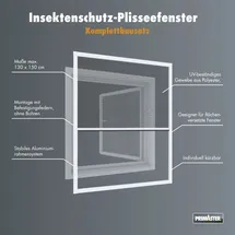Primaster Fliegenschutz-Plissee 130 x 150 cm Weiß