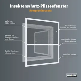 Primaster Fliegenschutz-Plissee 130 x 150 cm Weiß