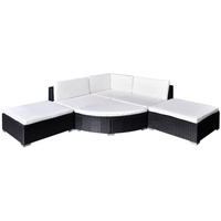 Yolola Lounge Gartenmöbel Set Rattan 6-TLG.LoungeSet Rattan Gartenmöbel Set Loungemöbel Terrasse Gartenlounge Outdoor Lounge Gartenmöbel Rattan Balkonmöbel Schwarz