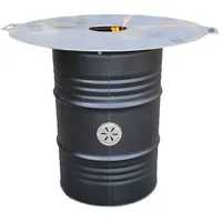 SRM Design Feuertonne Set 100 cm Edelstahl schwarz