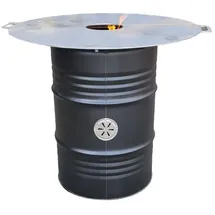 SRM Design Feuertonne Set 100 cm Edelstahl schwarz