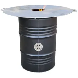 SRM Design Feuertonne Set 100 cm Edelstahl schwarz