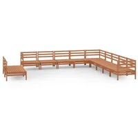 vidaXL 11-tlg Garten-Lounge-Set Massivholz Kiefer Honigbraun