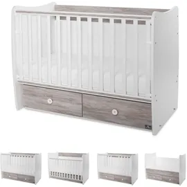 Lorelli Babybett MATRIX NEW 120 x 60 cm, 2 Ebenen, 2 Schubladen dunkelbraun