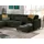 best mobilier Lisa Design Jake - Wohnlandschaft - mit Schlaffunktion und Bettkasten - 7-Sitzer - aus Cord - links Grün