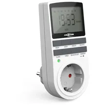 Ansmann Zeitschaltuhr, Steckdose, digital mit 10 Schaltzeiten, LCD-Display, Zufallsfunktion, Sommerzeitschaltung, 3680W, Wochenzeitschaltuhr, weiß