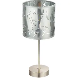 Design Tisch Leuchte Schlaf Gäste Zimmer Stanzung Lese Nacht Licht Lampe silber