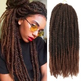 Saisifen Marley Twist Flechtfrisur 3er Pack/Los Marley Flechtfrisur Lang Afro Kinky Curly Butterfly Locken Crochet Hair (18 Zoll 45,7cm, #T30)