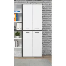 Forte Keflav Aktenschrank 84,5 x 41,5 x 226,4 cm weiß