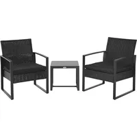 Outsunny Polyrattan Sitzgruppe Set 5-tlg. schwarz