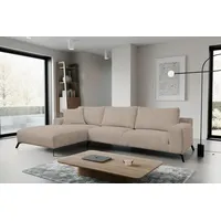 VENASI ASPEN Links Ecksofa CORD ohne Schlaffunktion Sofa L Form Eckcouch Couchgarnitur Couch CAPPUCCINO - Beige