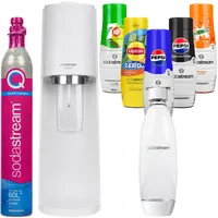 Wassersprudler SodaStream Terra White + 1 Flasche, Weiß, 1L + Sirups