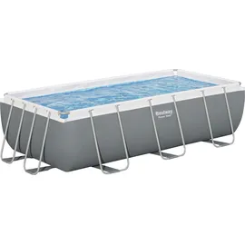 BESTWAY Power Steel Frame Pool Set mit Filterpumpe 404 x 201 x 100 cm, grau, eckig