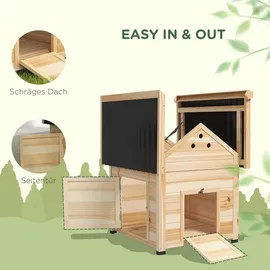 PawHut Entenstall aus Holz 78 x 90 x 92 cm Natur