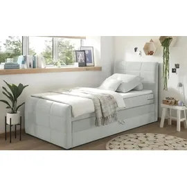 Uno Boxspringbett mit Bettkasten ¦ grau ¦ Maße (cm): B: 103 H: 113