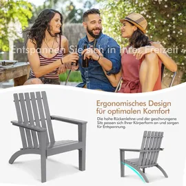 Costway Adirondack Gartenstuhl 73 x 68 x 85 cm grau