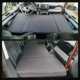 BREMER SITZBEZÜGE Camper-Bett Kinderbett Fahrerhausbett Kompatibel mit Ford Transit Tourneo Custom Nugget 2012 Wohnmobil Zubehör Wohnmobilbett Camping Kaltschaum Matratze Schwarz