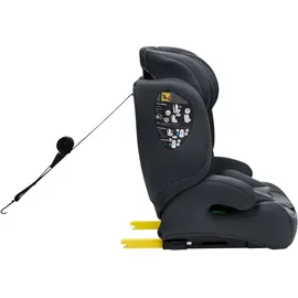 KIKKABOO Kindersitz I-Bronn i-Size (76-150cm) Isofix, Top Tether, Kissen, Gurt grau
