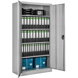 Tectake Aktenschrank aus pulverbeschichtetem Stahl 4 höhenverstellbare Einlegeböden, 180 x 90 x 40 cm